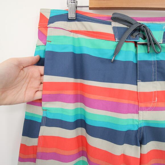 SAXX Betawave Swim Trunks Multicolor Striped Board Shorts Quick Dry Size 36 NWT - Picture 4 of 10